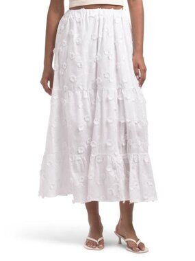 4OUR DREAMERS Tiered Textured Floral Skirt